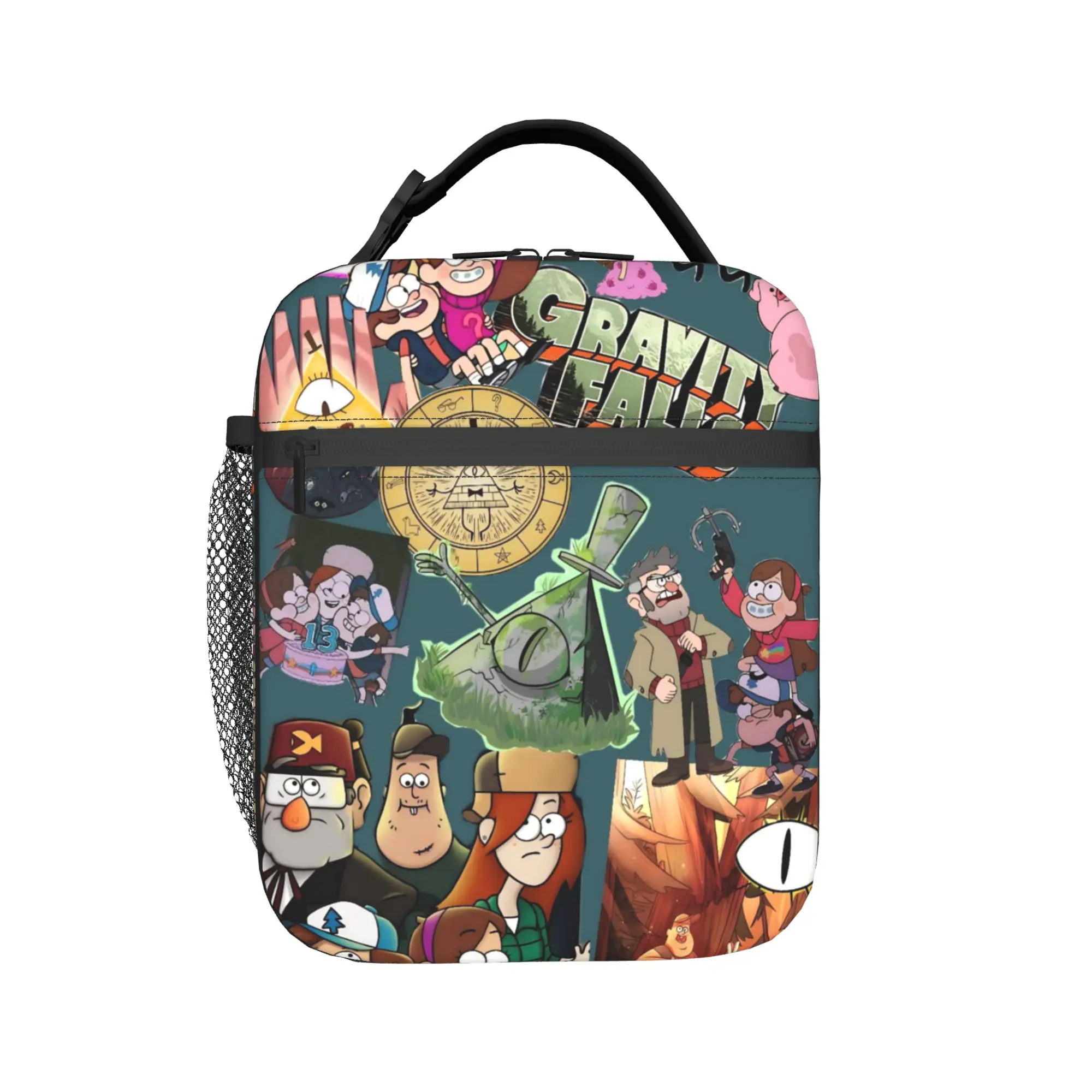 G-Gravity Falls Thermal Insulated Lunch Bags for Travel  Portable Food Container Bags Men Women Cooler Thermal Lunch Boxes
