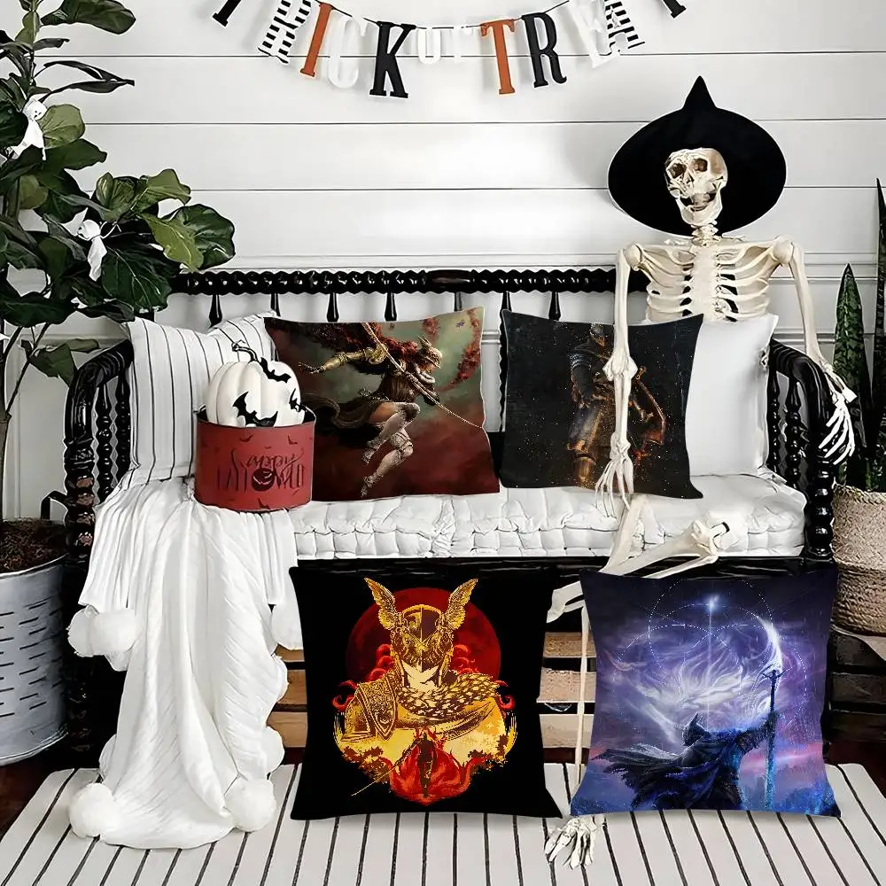 

Hot Fantasy Games E-Elden RingS Pillow Case Soft Plush Fabric Double Sided Print Decorative Home Living Room Gift Cushion Cover