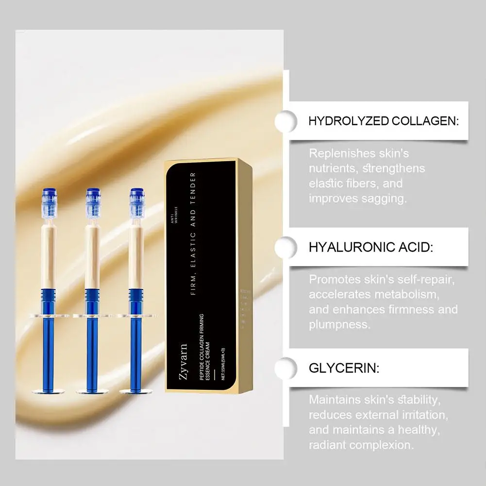 5mlx3 Collagen Peptide Elastic Essence Hydrates And Moisturizes Skin Reduce Fine Lines And Sagging Improves Dryness For All Skin