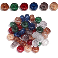 10pcs 15mm Acrylic Flat Round Loose Beads Gold Powder Colorful Spacer Bead for DIY Jewelry Making Bracelet Necklace Accessories