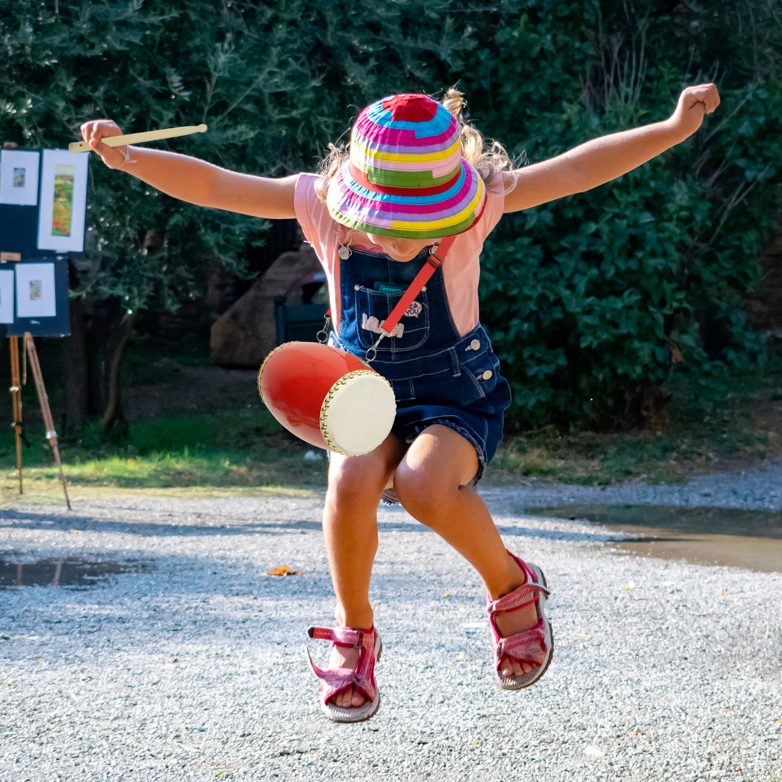 

1 Set Waist Drum Cowhide Hand Drum For Adults Children Traditional Chinese Percussion Instrument Portable Dance Performance