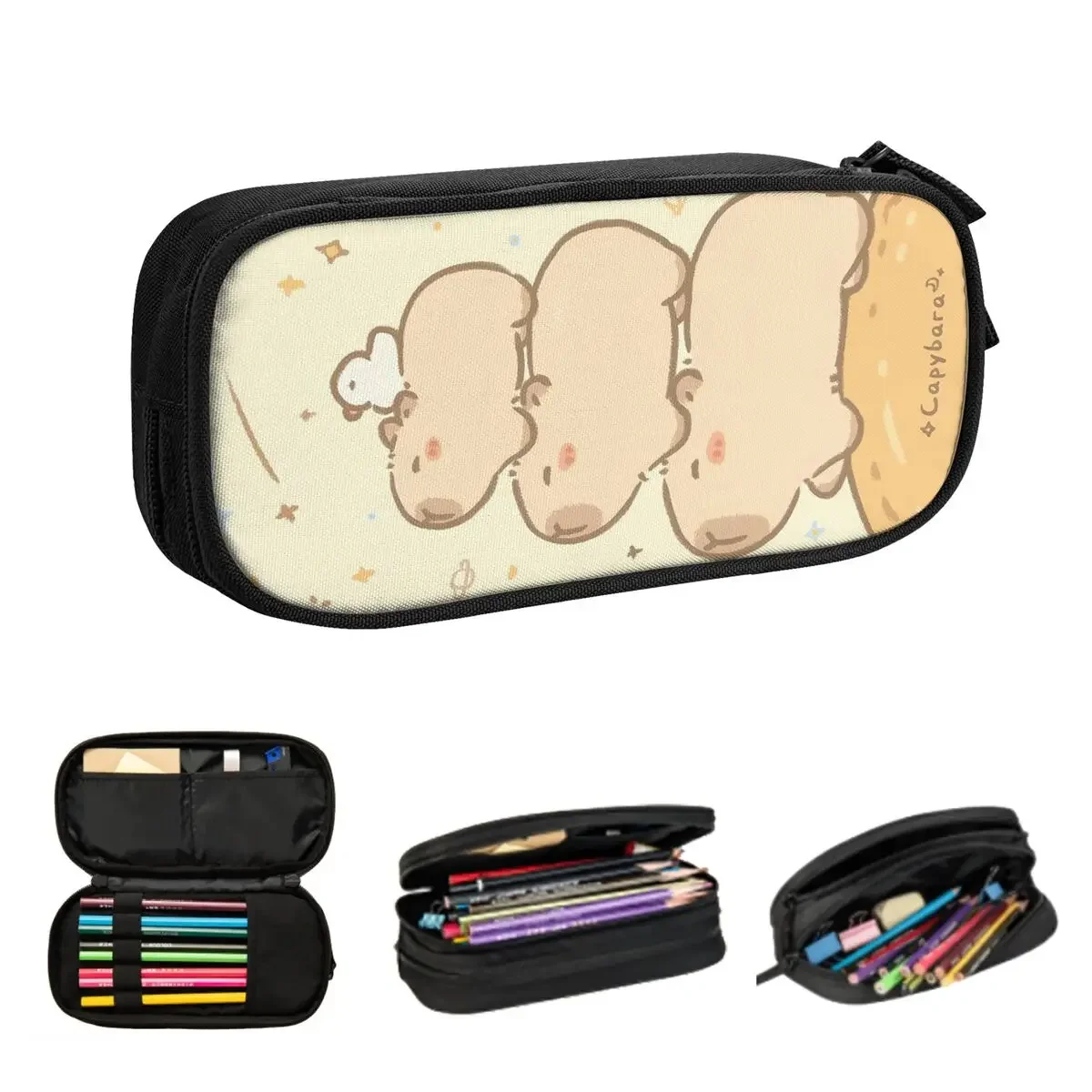 

Cute Capybara Animal Pencil Cases Large Storage Pen Bags Pen Box Pencil Pouch For Boys Girls Students Stationery School Office