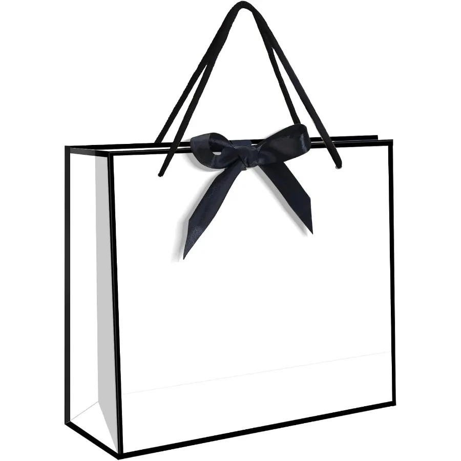 

50 Pack Gift ag wit ow Rion orizontal Paper Gift ags ulk for irtday Wedding ridesmaid Party Favor Sopping Retail Gift Sacks Wit