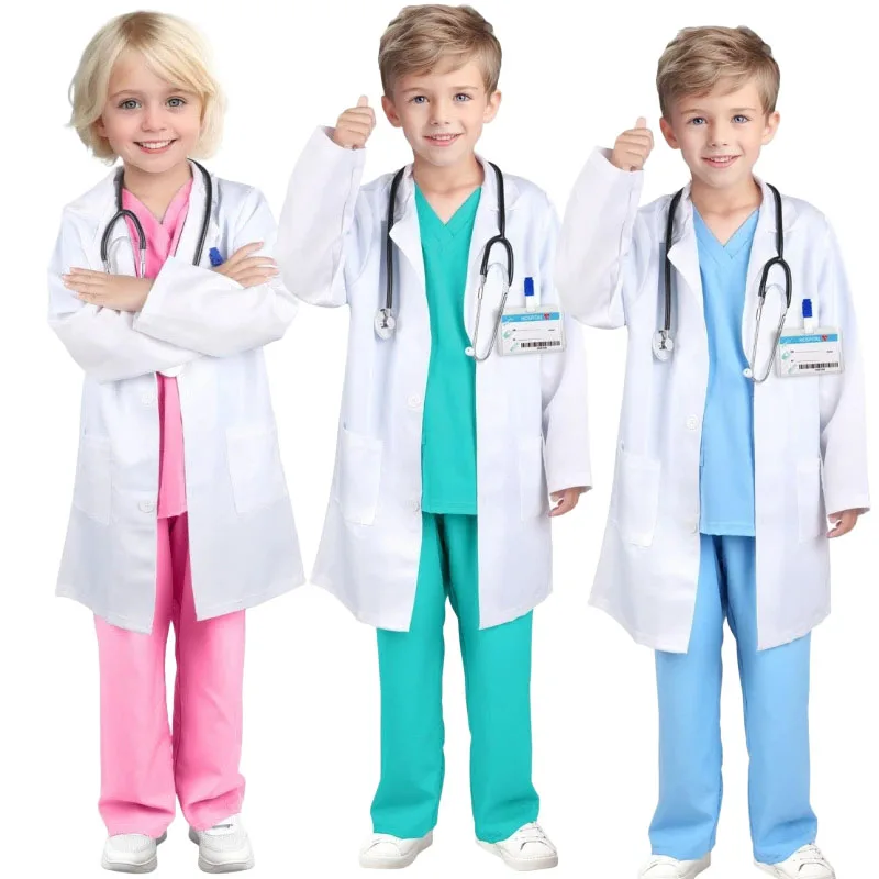 

Children Simulation Doctor Nurse Costume 7PCS Set Pink/Green/Blue Role Play Clothes Toys Sets Halloween Party Dress Outfit