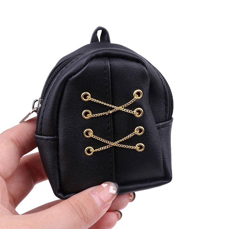 1:6 Dollhouse Miniature Backpack Chain Bag For 30cm Dolls Fashion Decor Toy Doll House Accessories Kids Pretend Play Toys