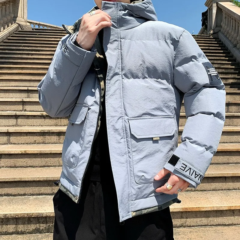 

Trendy Korean Sle Men's Slim Fit Cotton Jaet 2025 New Faionable Hooded Coat Versatile Casual Haome Winter Outerwear