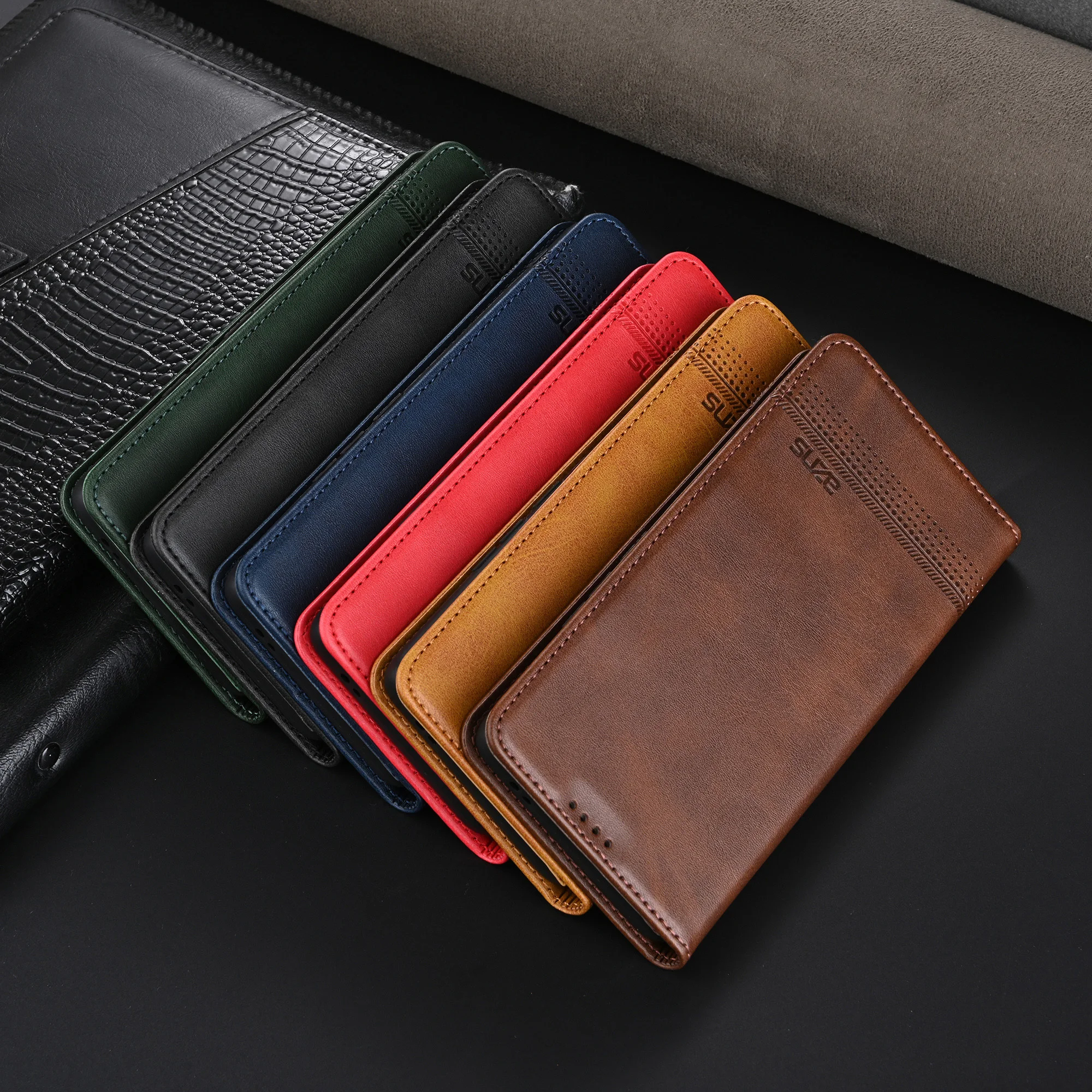 Leather Case For Xiaomi Redmi Note 15 14 13 12 Pro Plus 5G + 13C 14C 15C Magnetic Flip Phone Wallet Card Holder Cover
