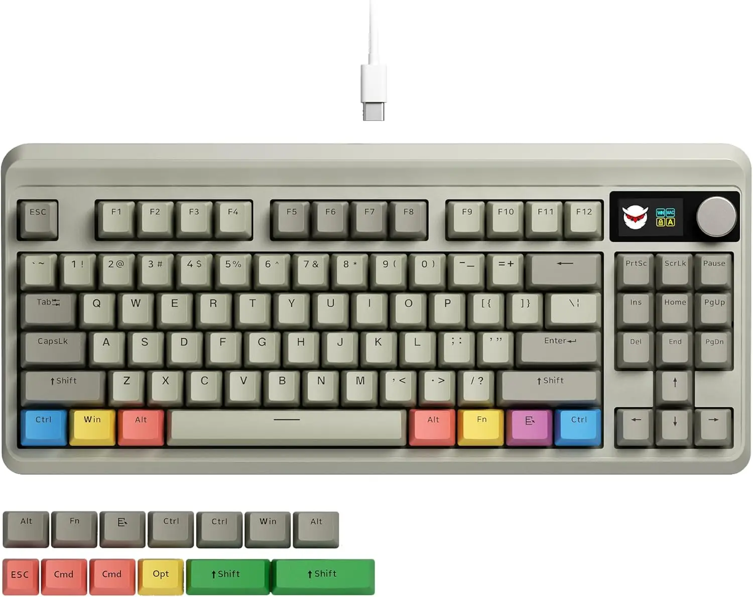 

M87 Pro Mechanical Gaming Keyboard with RGB, Custom Switches, 2 USB Ports - Compact Retro Design