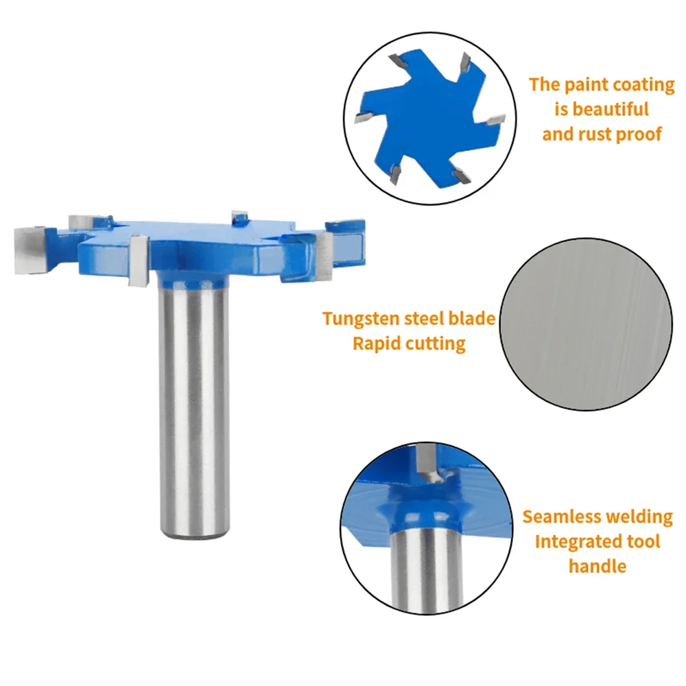 12mm 12.7mm Six Blade Z6 T-Type Slotting Cutter 6 frese fresa per la lavorazione del legno fresa frontale frese