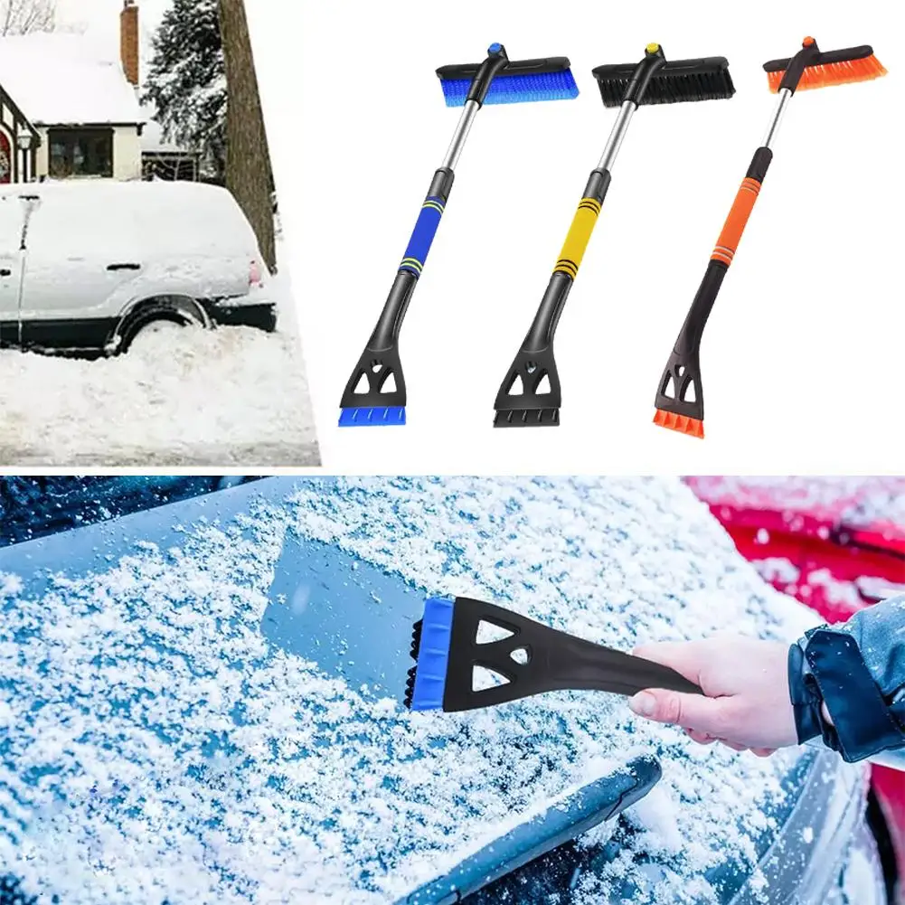 Multifunction Car Snow Shovel Snow Sweeping Brush Defrosting Knob-type Telescopic Ice Scraping Car Winter Home Snow Removal Tool