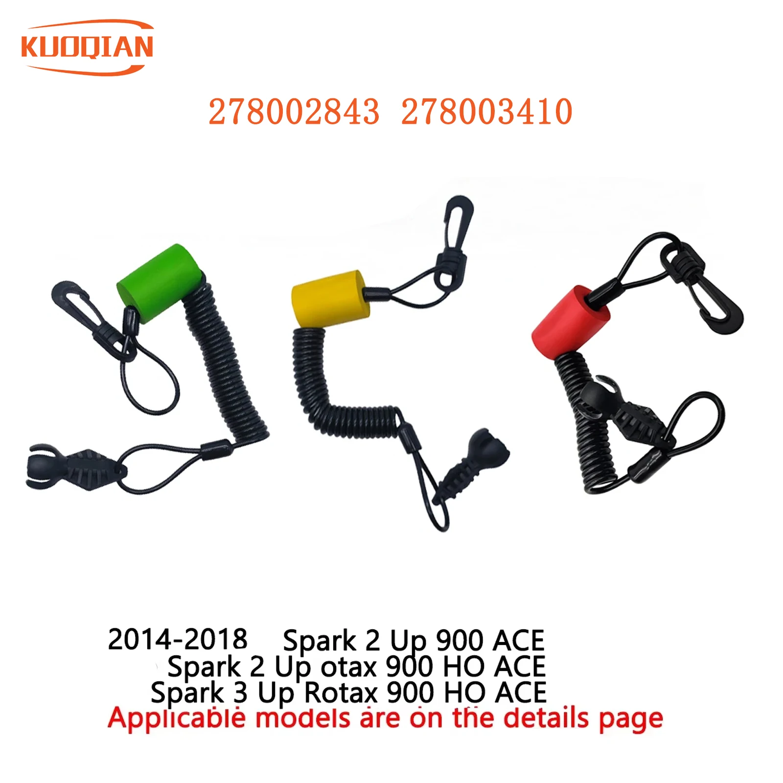 Spark Clip On Safety Lanyard Tether Floating Key  278002843 278003410 for Sea* do BRP S-D Spark 900 ACE Jet Ski
