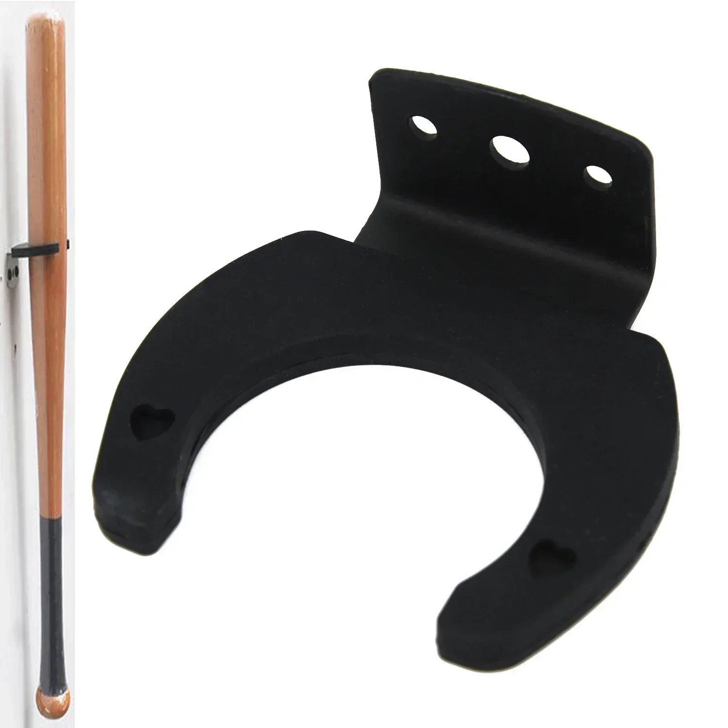 1 Set Black Baseball Bat Display Hanger Holder Wall Mount Rack Stand With Mounting Screws For ​Vertical Tennis Universal Rack