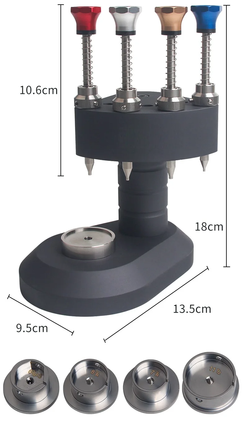 4 Position Precision Control Watch Hand Setting Tool with 4 Pressing Runners and Steel Movement Holders W01054