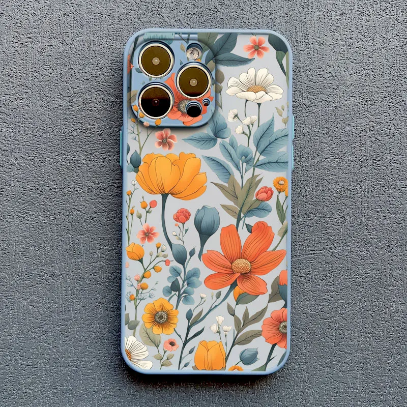 Elegante rosa lila Blumen-Handyhülle für iPhone 16, 17, 15, 14, 13, 12, 11 Pro Max, Abdeckungen Mini 7 8 Plus XS X XR, stoßfeste Schalen – Detail 7