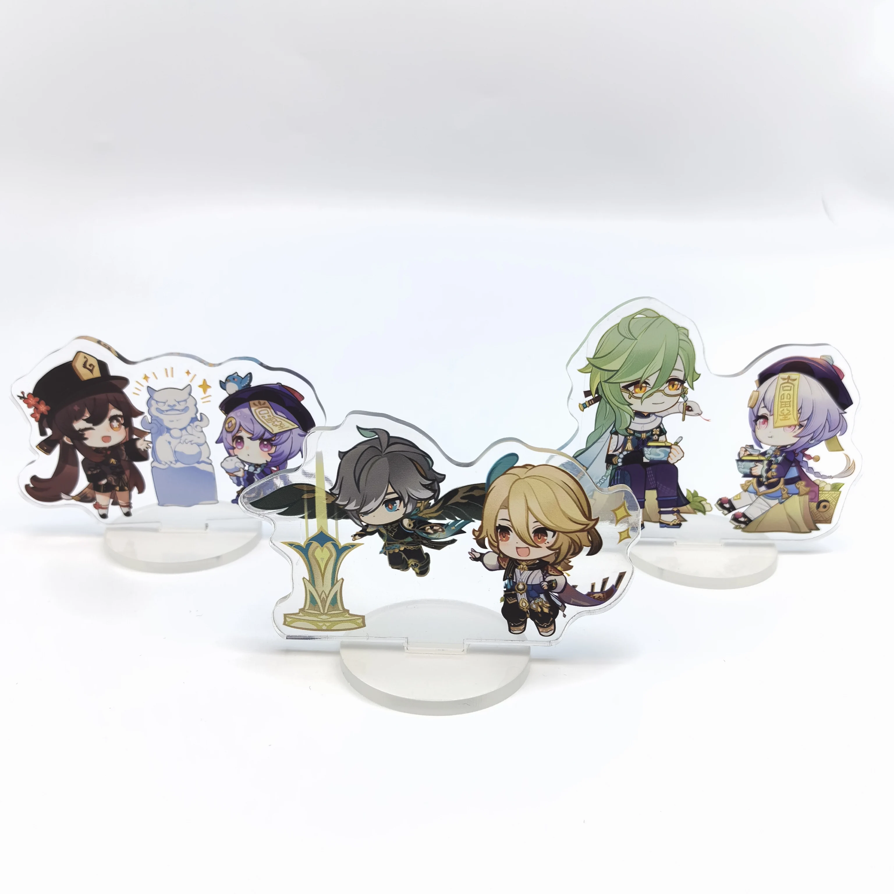 1Pc Anime Game Genshin Impact Lyney Freminet Small Character Card Cosplay Desktop Decoration Acrylic Standing Plate Boy's Gifts