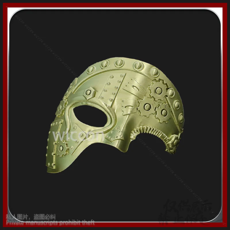 أنيمي الميكانيكية والعتاد ثلاثية الأبعاد حمض البوليلاكتيك الدعائم قناع الرعب تأثيري حلي Steampunk الشرير بدلة تنكرية نصف الوجه مخصصة
