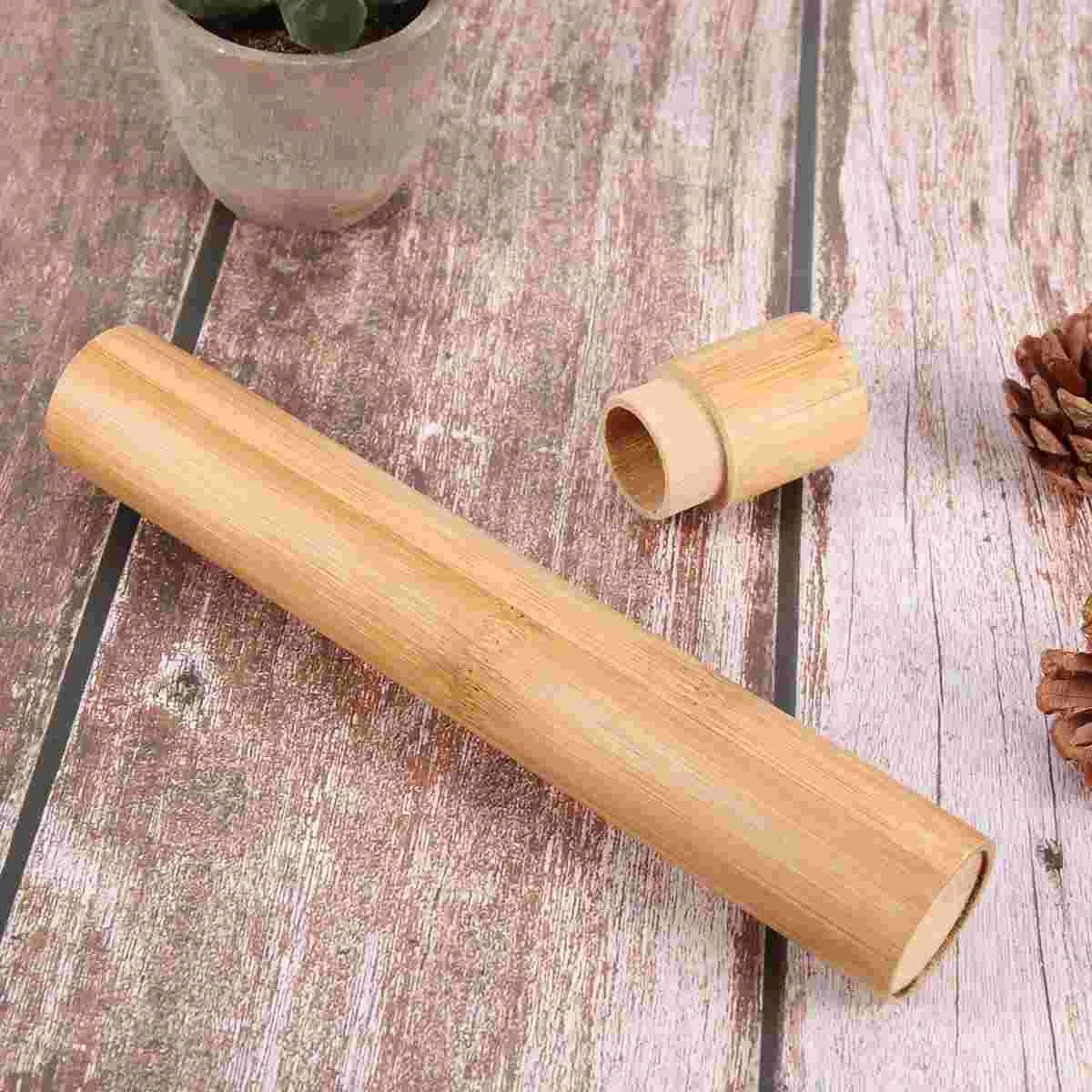 Creative Natural Bamboo Toothbrush Tube Case Handmade Vintage Portable Toothbrush Storage Case Toothbrush Case