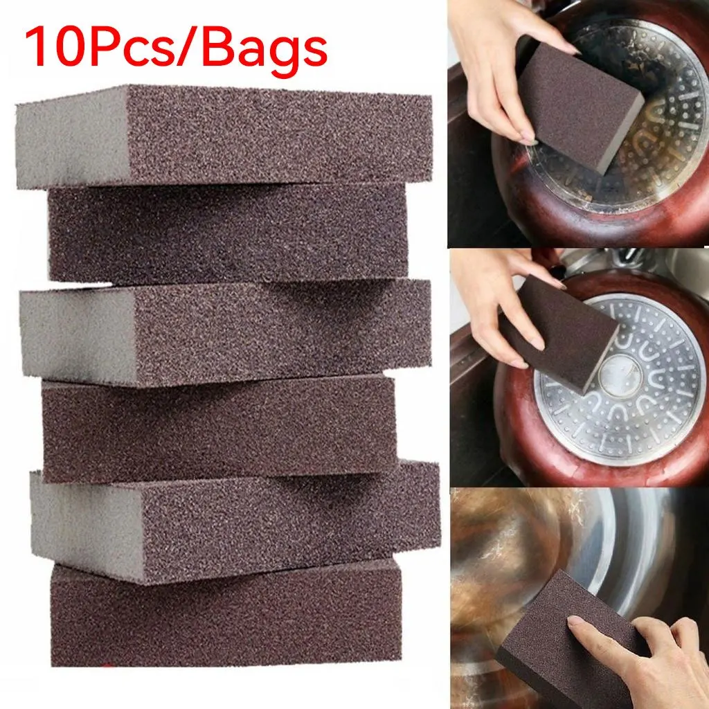 10pcs Nano Sponge Magic Erasers Carborundum Removing Rust Cleaning Sponge Brush Kitchen Pot Dish Rust Removal Emery Clean Rub 10