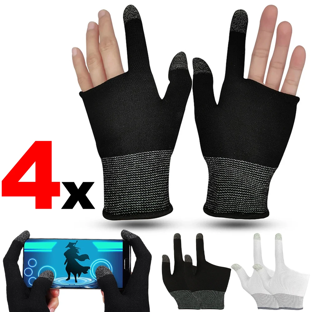 Finger Thumb Sleeve Gloves Breathable Sweat Proof Highly Sensitive Gaming Tablet Gloves for IPhone IPad Samsung Xiaomi Google