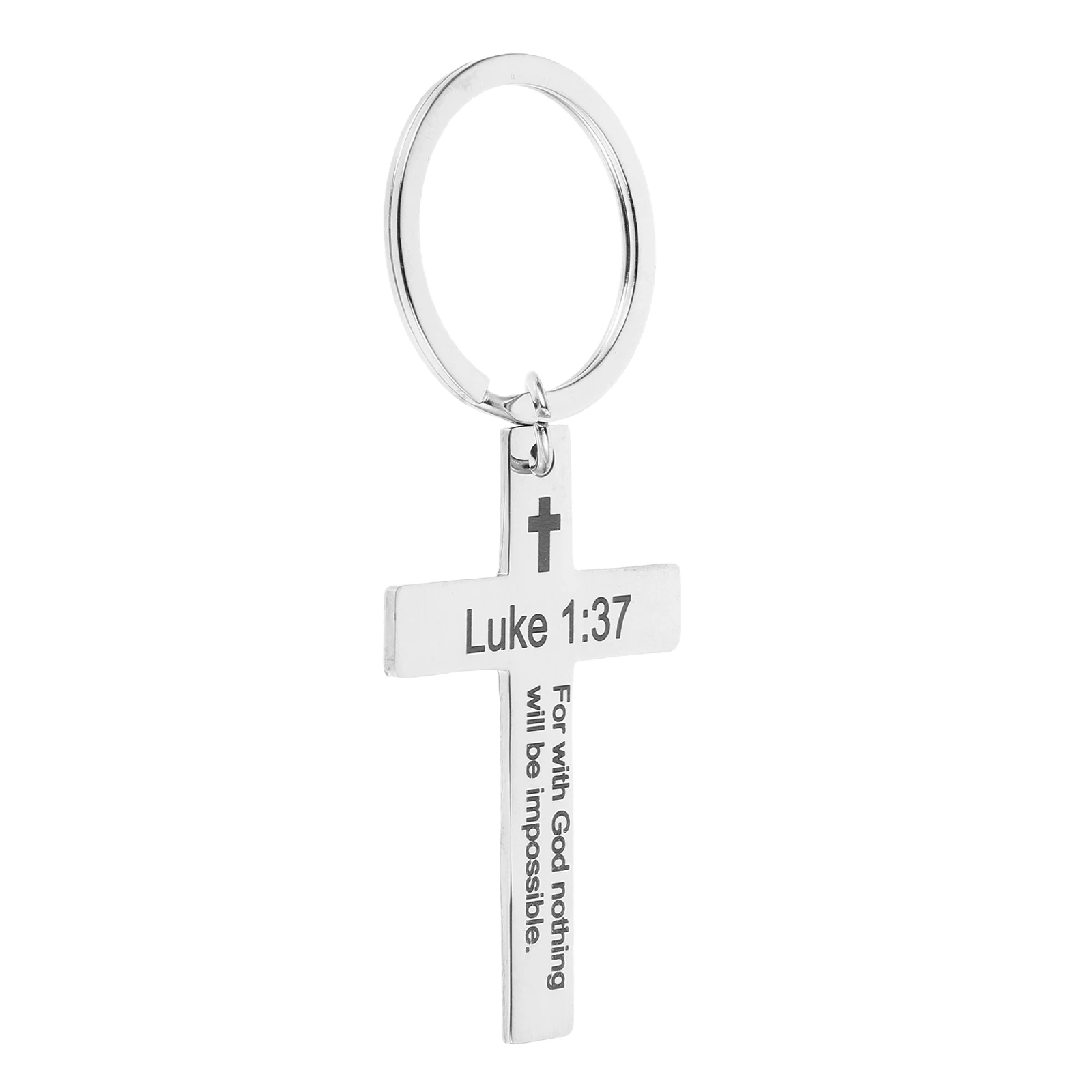 

Cross Keychain Stainless Steel Pendant Keychains Bag Hanging Ornaments Gifts Christian Car Rings Engraved Decorations