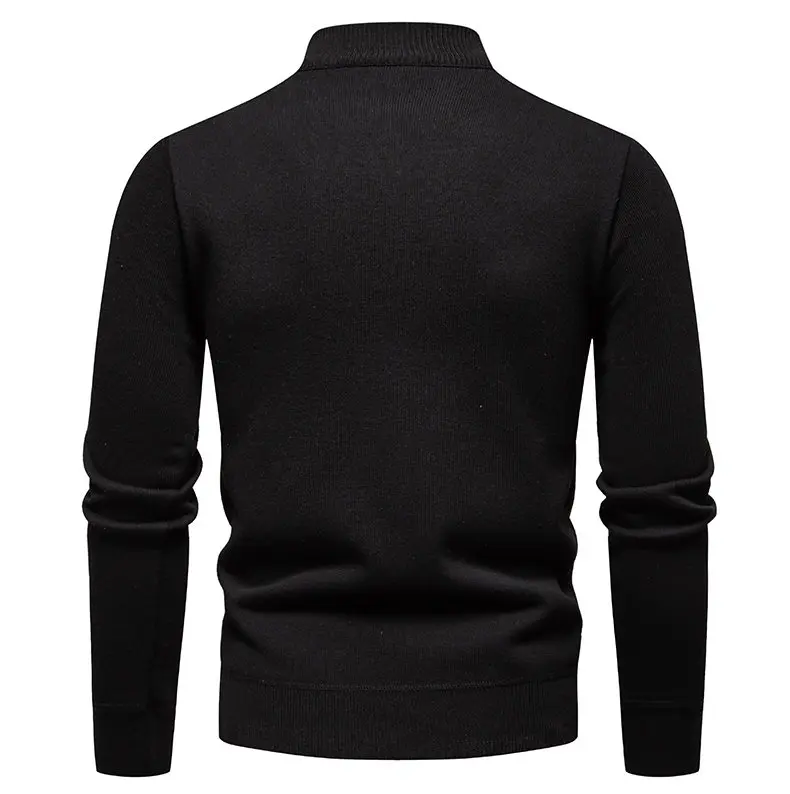 Herren-Fleece-Pullover mit halbem Reißverschluss und Stehkragen für Herbst und Winter, lässiges Jugendtrend-Strickoberteil, bequeme, vielseitige Kleidung – Detail 6
