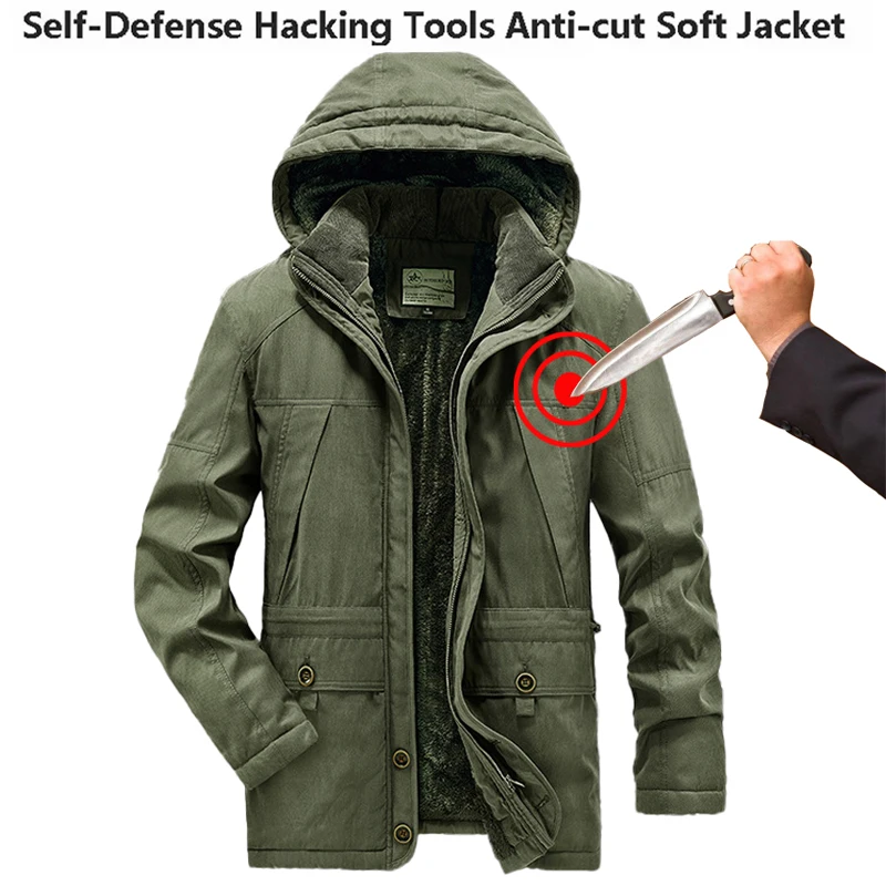 Fashionable Safe-stab Proof Jacket Military Tactical Knife Invisible Flexible Cutting Chopping Resistant Police Fbi Clothing