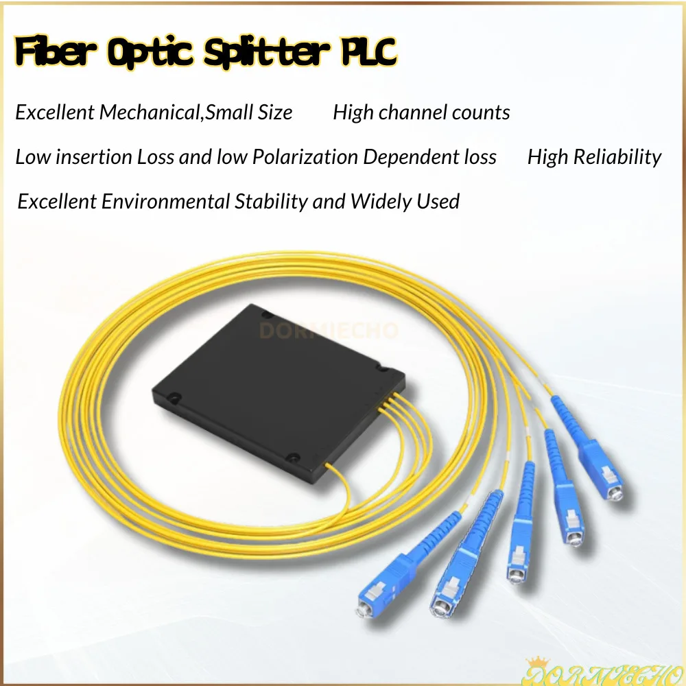 

PLC 1X2 1X4 1X8 1X16 1X32 ABS Optic Splitter Box Fiber Optic Fiber Pigtails With SC/UPC Connector Optical Splitter