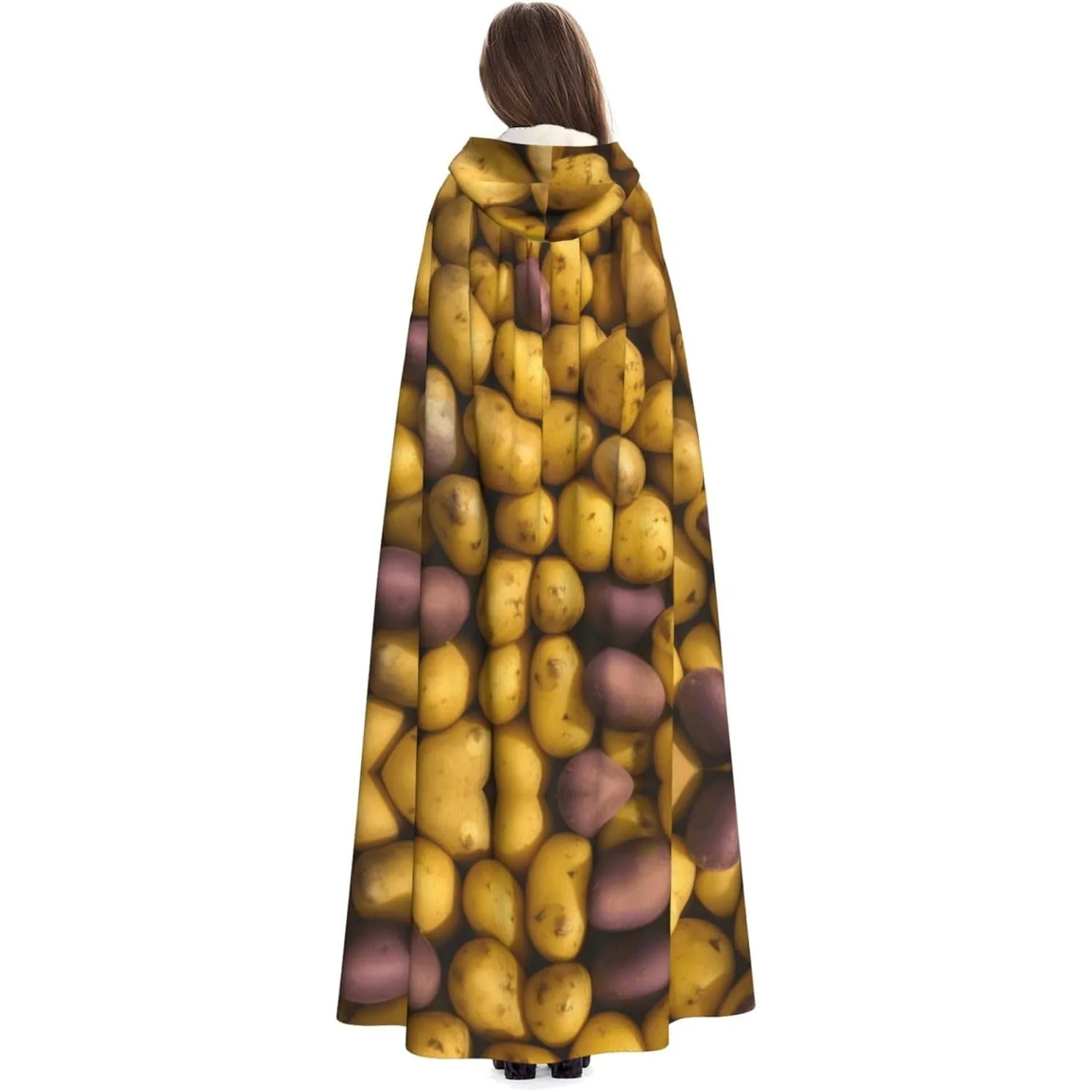 many Potatoes print Adult Hooded Cape Carnival Festival Cape Cosplay Robe Costume party Gothic Carnival