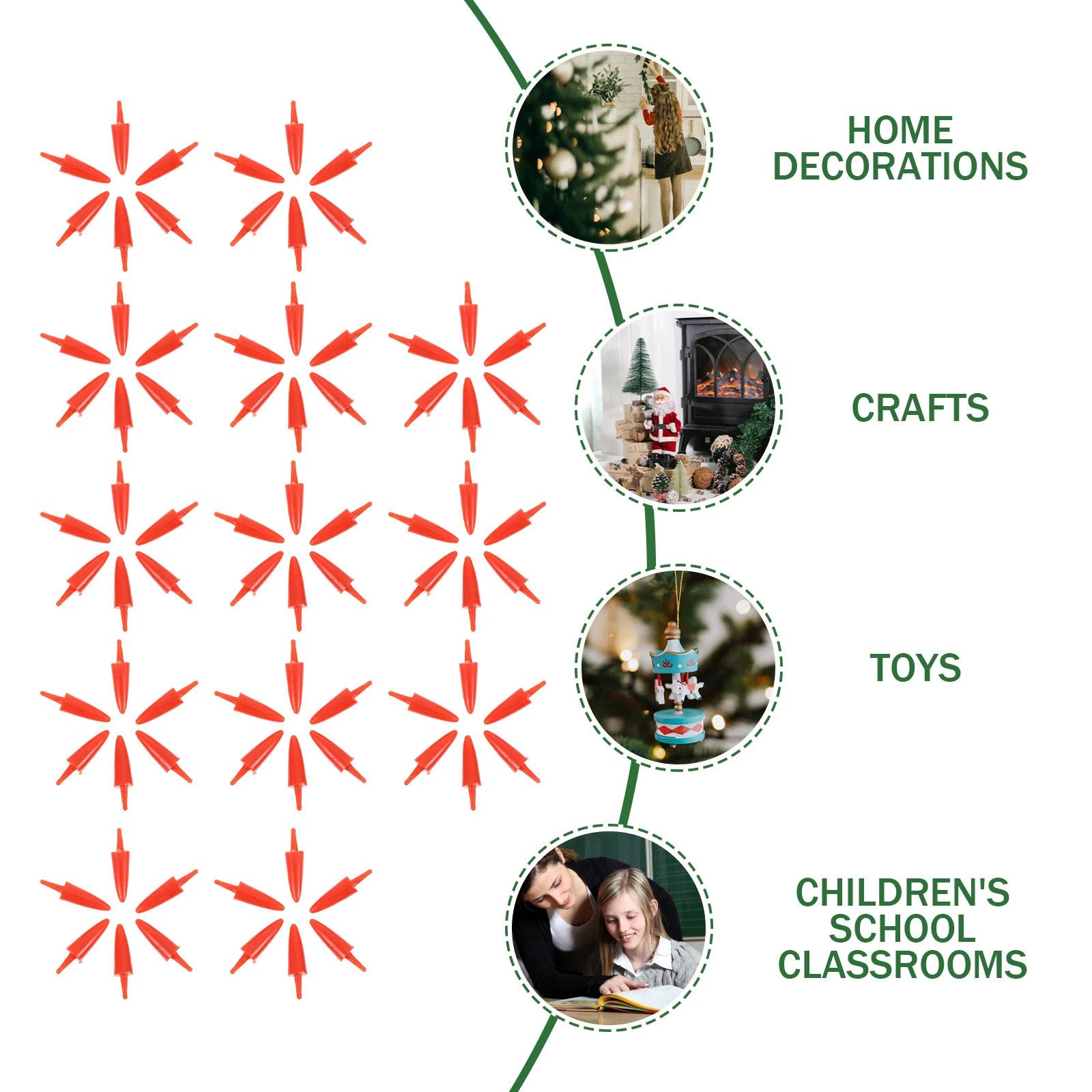 

300pcs Red Santa Claus Accessories Christmas Plastic Noses Craft Snowman Decorations Parts Classroom Home Toys