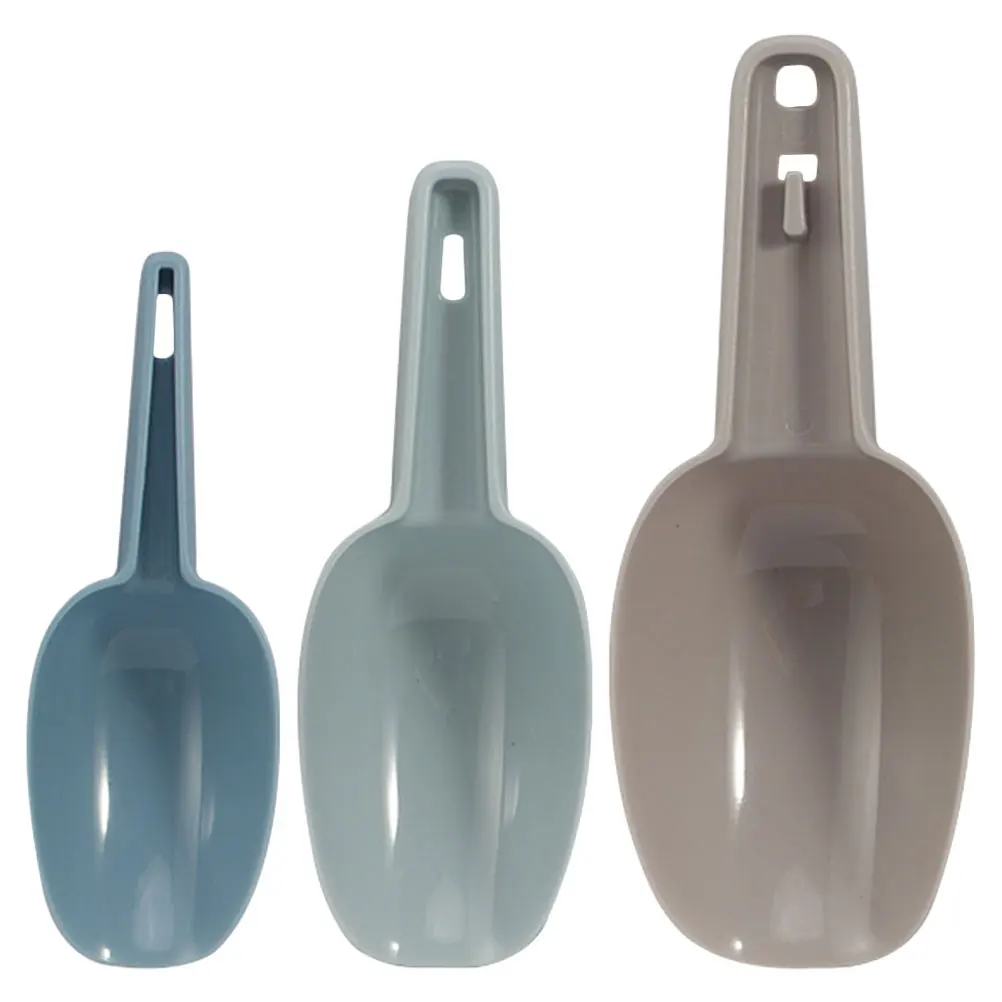 

1 Set Plastic Ice Scoop Food Cereal Flour Kitchen Shovels Stackable Non-Toxic Ergonomic Handle Bar Restaurant Dessert