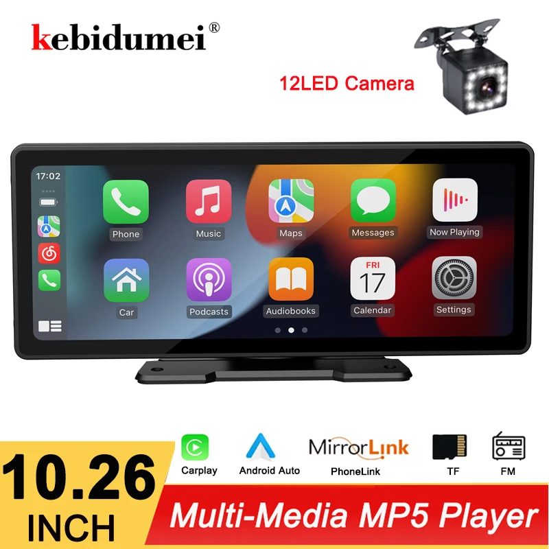 Autoradio sans fil Carplay et Android Auto 10.26 pouces écran tactile multimédia Bluetooth USB TF FM Radio Autoradio lecteur MP5