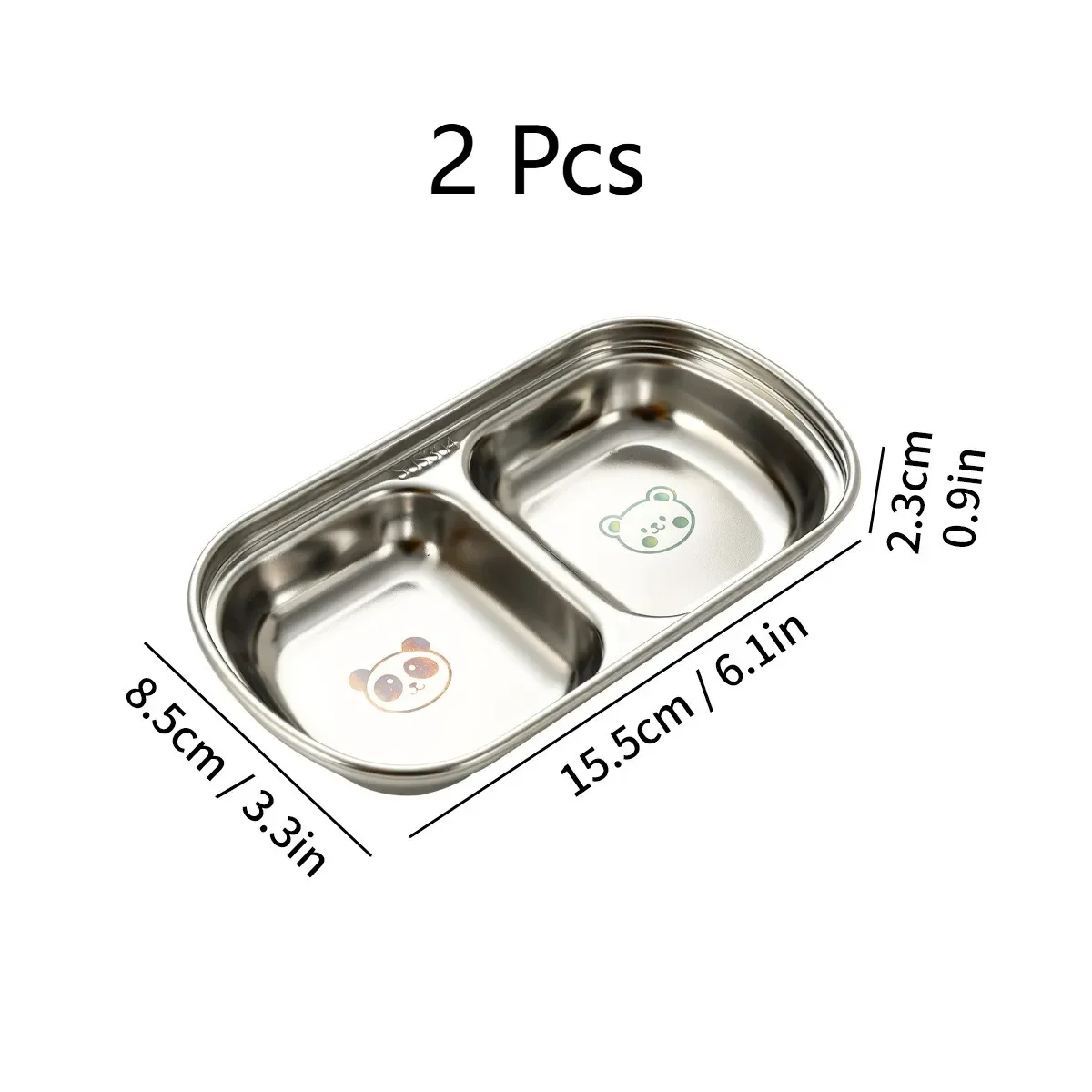 304 roestvrijstalen servies met vakken voor kruiden, 2/3/4 vakken, ideaal voor barbecuesaus, sausbakje, kruidenhouder, vaatwasserbestendig.
