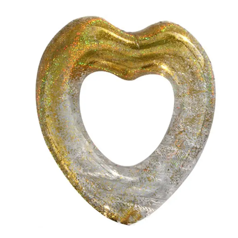 

Inflatable Sequin Heart Swimming Floats Swim Ring Summer Out Pool Toy