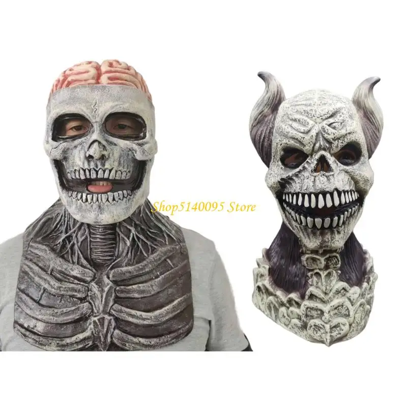 

DXAE High Detail Horror Face Cover Scary Costume Accessory Roleplay Mask For Adults Halloween Event Easy To Clean