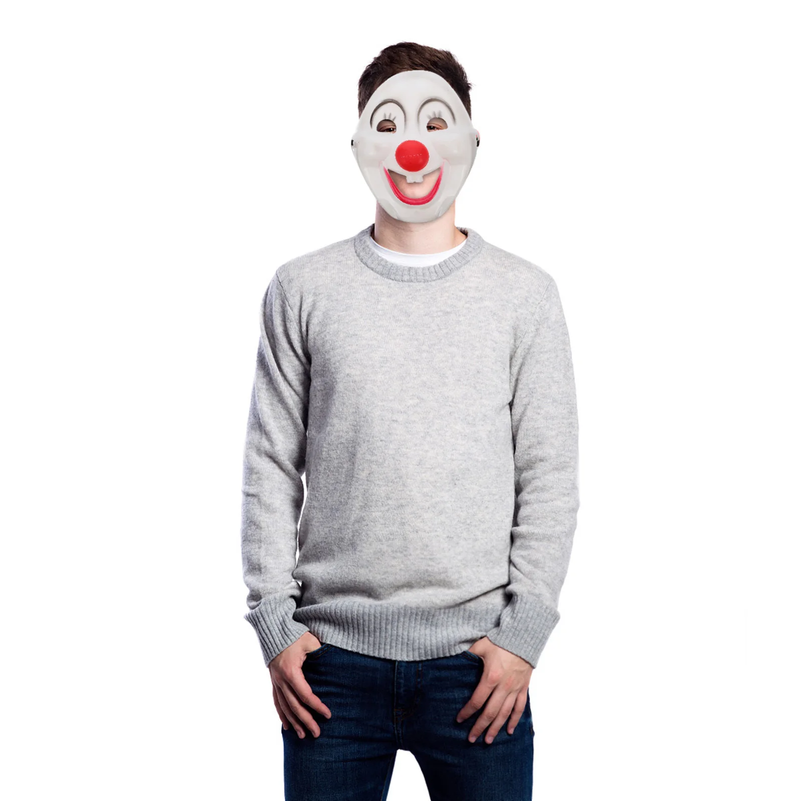 

8Pcs Halloween Clown Mask Party Full Face Plastic Masks Carnival Masquerade Costume Mardi Gras Accessories Clown Mask