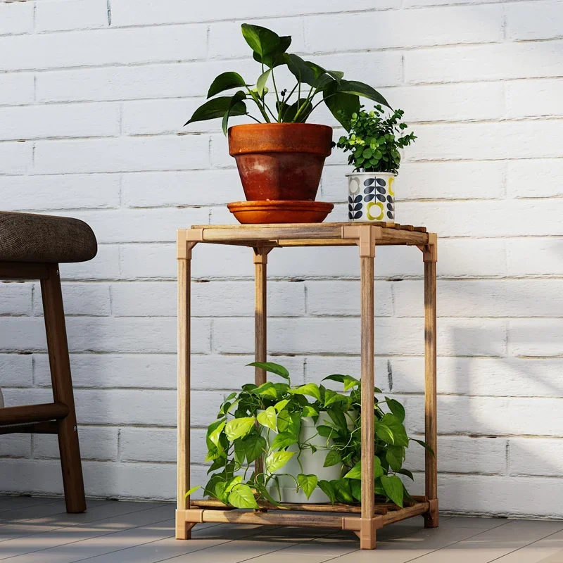 

Solid Wood Plant Rack, Multilayer Ladder Flowerpot Stand, Indoor Gardening Shelves, Bold and Practical Plant Display