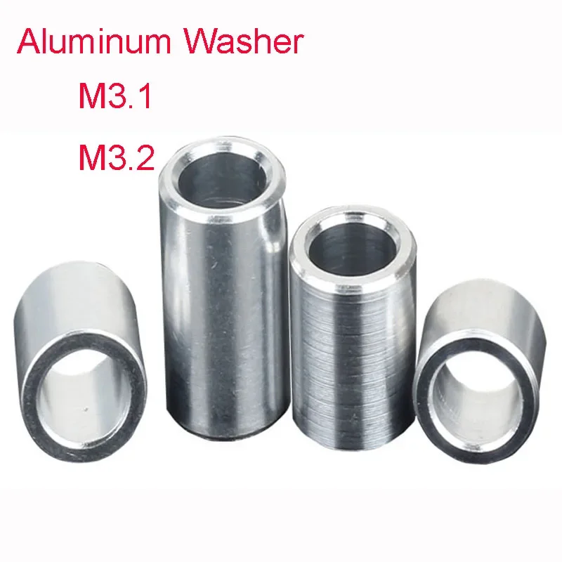 10-20pcs Aluminum Washer Bushing Round Hollow No Thread Standoff Spacer M3.1 M3.2 Height 1/1.5/2/2.5/3~30mm