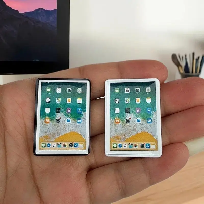 

DIY Dollhouse Accessory, miniature Tablet Laptop Decor, 1 Piece 1:12 Model Toy