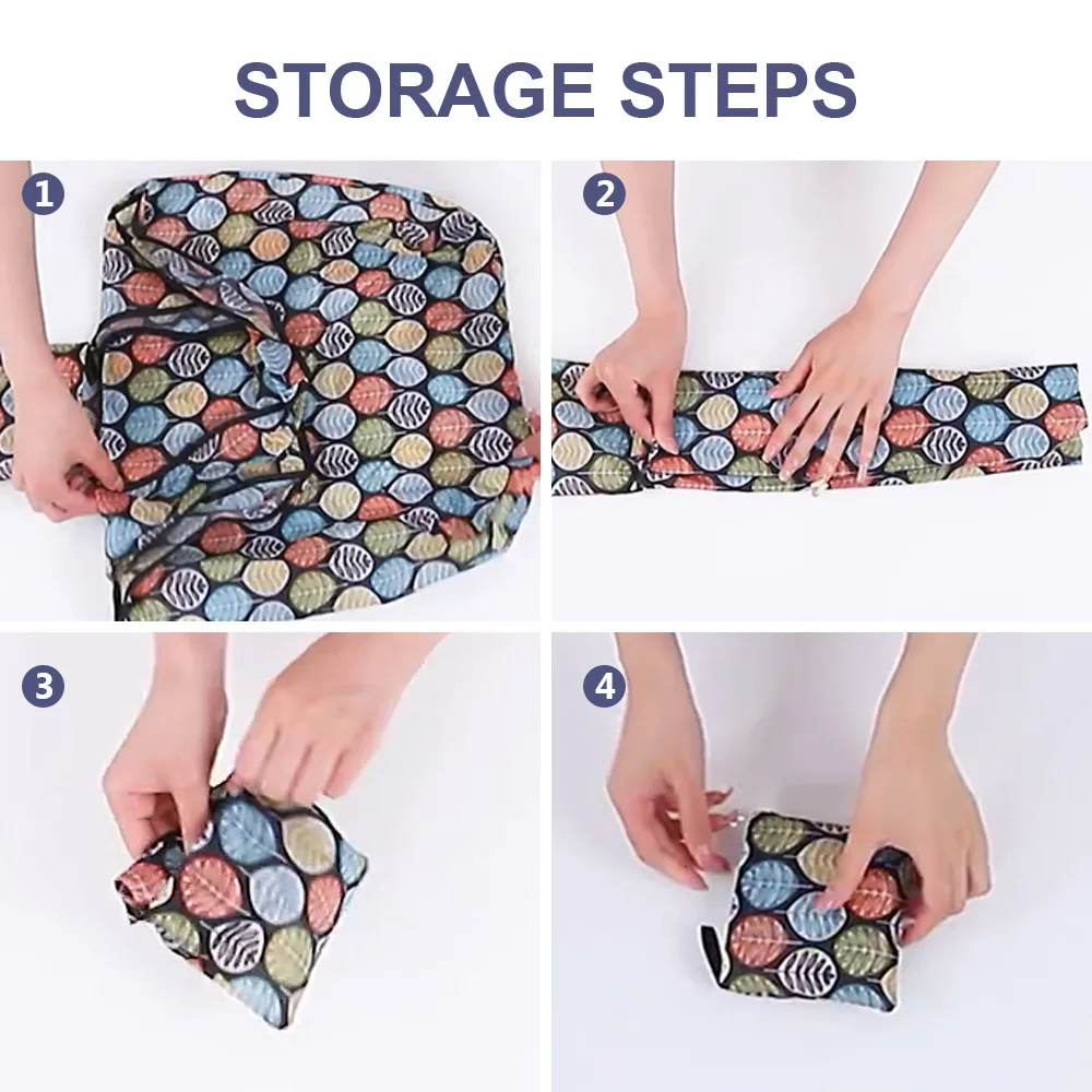 Large Portable Shopping Bag Waterproof Folding Tote Bag Reusable Eco-Friendly Large Capacity Handbag for Food Grocery Storage
