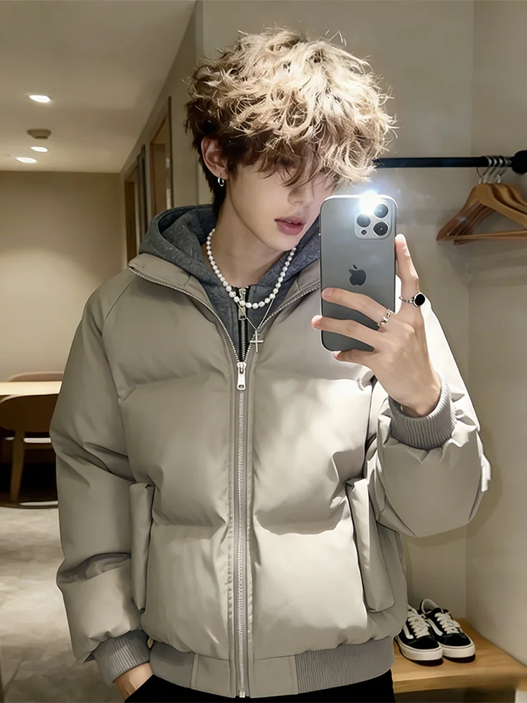 

Мужское зимнее хлопковое пальто из искусственной кожи с капюшоном American Sle, высококачественное мотоциклетное хлопковое пальто Boxy ort, верхняя одежда