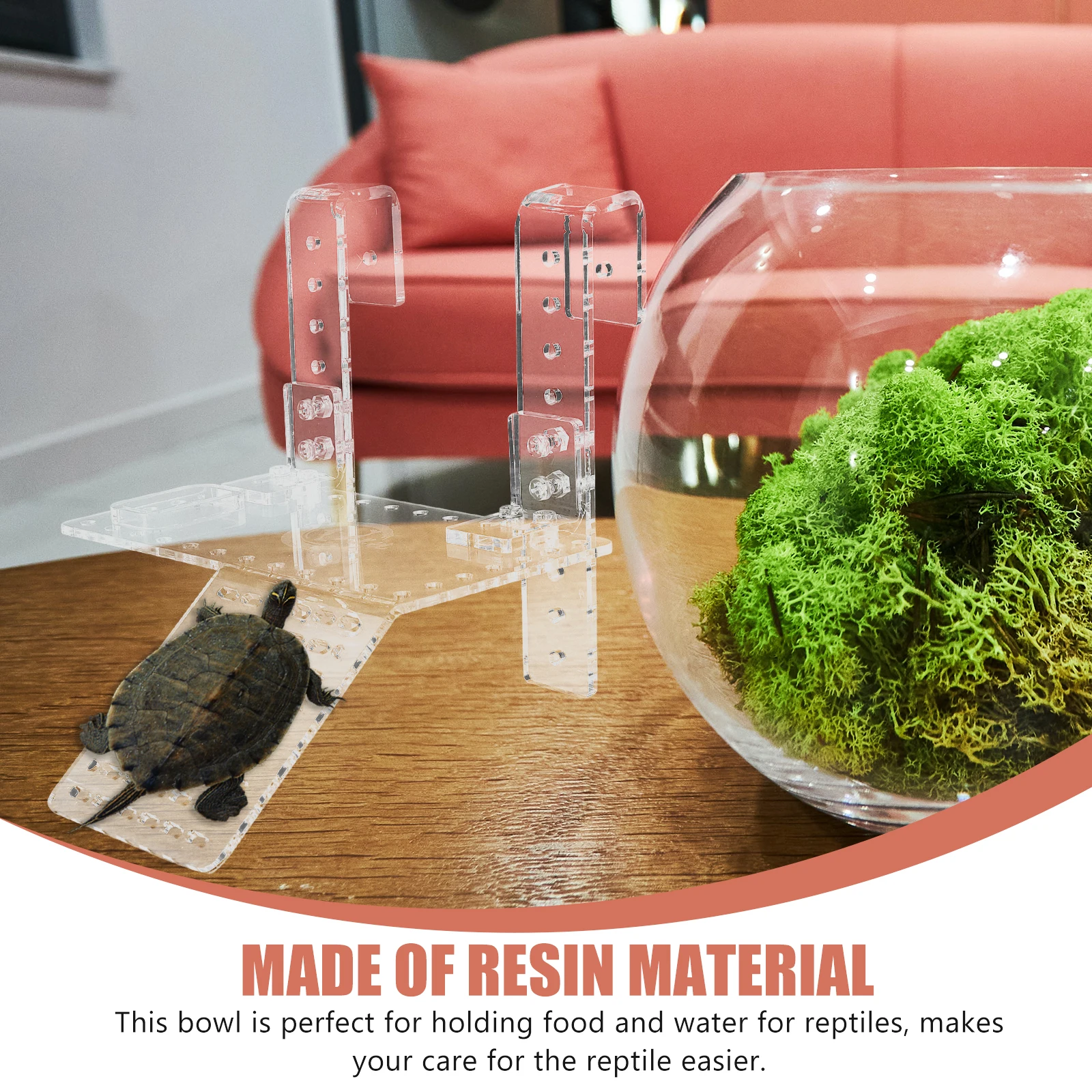 

1Pcs Turtle Basking Platform Hanging Design Strong Load Bearing Acrylic Climbing Island Reptile Dock Tortoise Floating Platform