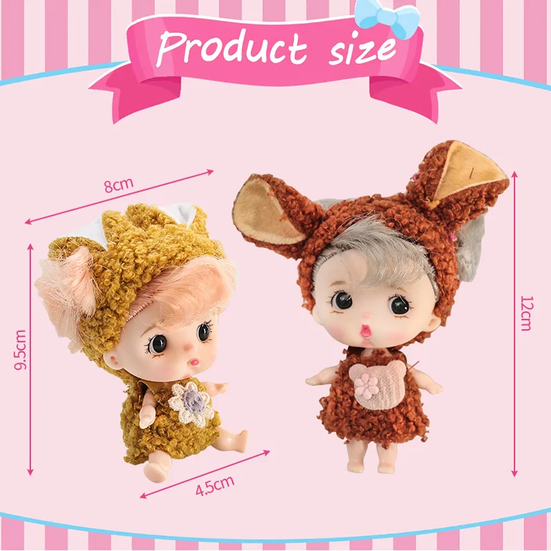 8cm Mini Rebirth Doll Sleeping Doll Handmade BJD Ornaments Simulation Baby Doll Girl Birthday Holiday Gift Newborn Blessing Gift