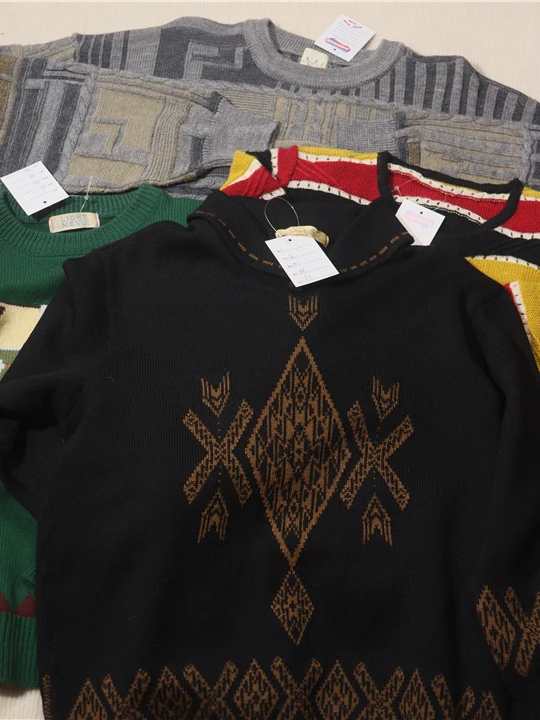 

Винтажный ретро Engli нейтрального цвета, вязаный свитер, осень-зима, теплый длинный свитер Sve Crew Ne, полосатый узор