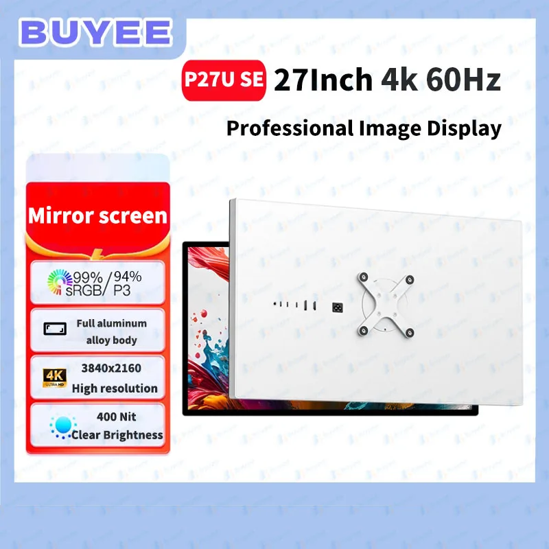 Monitor Gaming 27 inci P27U SE 3840*2160 4K IPS Layar Lebar HDMI2.0 DP1.4 USB2.0 Layar Glossy Tipe-C 60Hz Aluminium