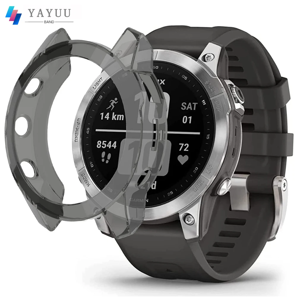 YAYUU Case Cover for Garmin Fenix 6X/6X Pro/Fenix 6 6S Case Protector TPU Protective Case Frame for Fenix 7/Fenix 7X/Fenix 7S