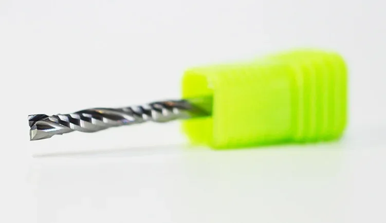 5PCS 3.175x22mm UP DOWN Cut Two Flutes Spiral Carbide Mill Tool Cutters for CNC Router, Compression Wood End Mill Cutter Bits