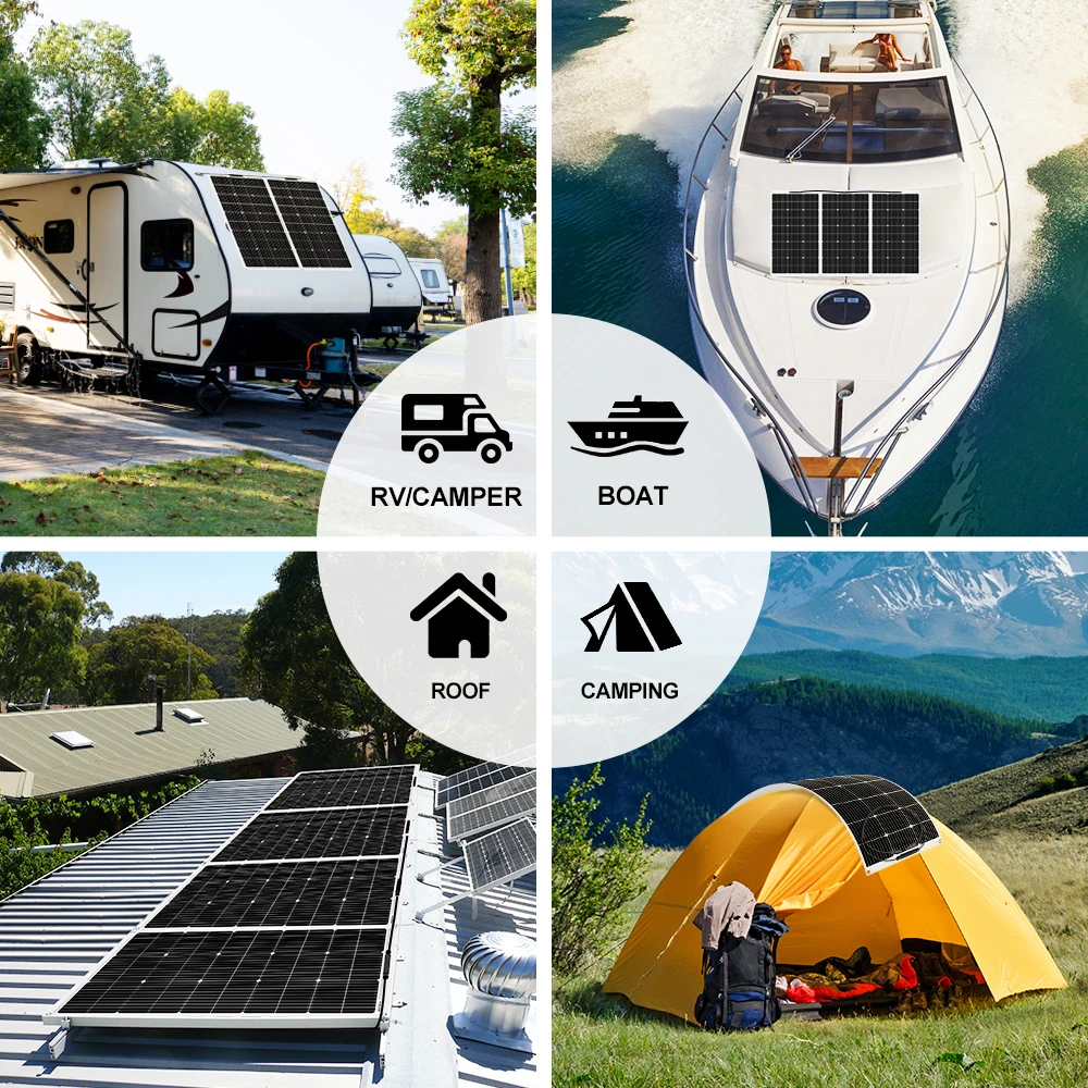 Dokio 18V Monokristalline 100W Flexible Solar Panel Für Auto/Boot/Home Solar Ladung 12V Wasserdicht solar Panel China