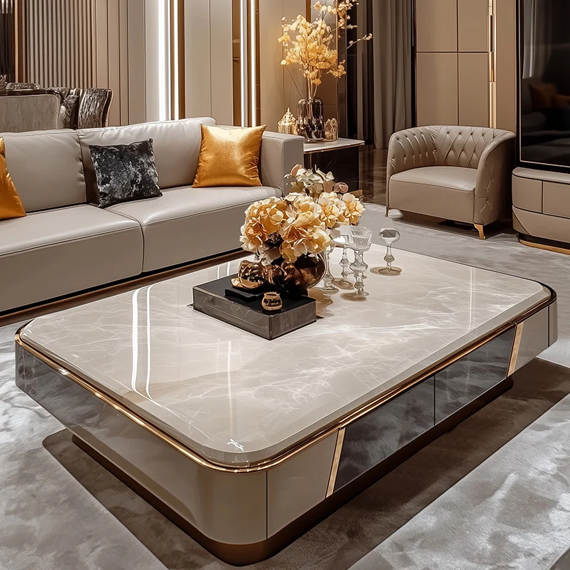 Designer Modern Coffee Table European Storage Rustic Minimalist Center Coffee Table Luxury Meuble Salon Furniture For Home