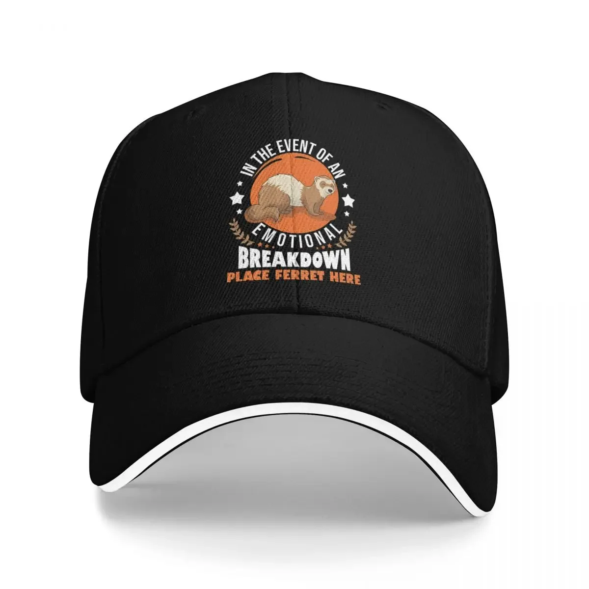 

In The Event Of Emotional Breakdown Place Ferret Here 1 Lightweight Golf Hat Baseball Cap Baseball Cap For Men