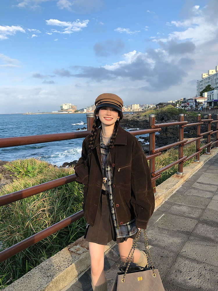 

Теплая хлопковая короткая куртка для женщин, повседневная, с подкладкой из искусственного меха, осенне-зимняя, новинка, корейская модная верхняя одежда